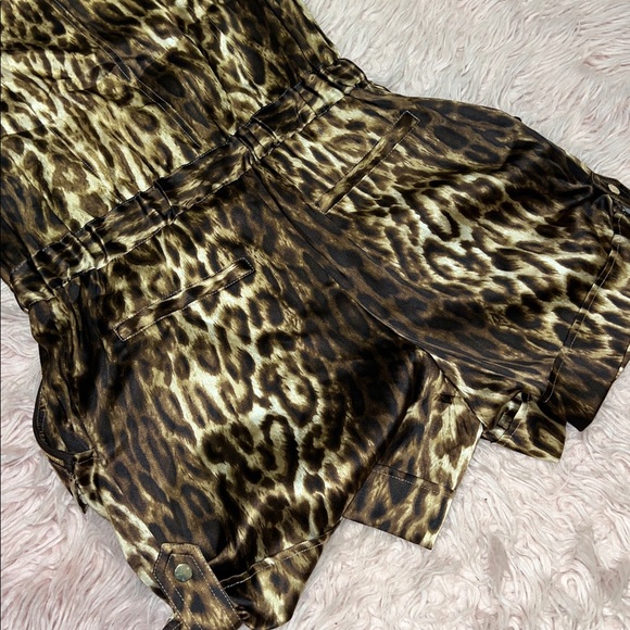 Cache Leopard Print Utility Romper – Size Small - Picture 6 of 8